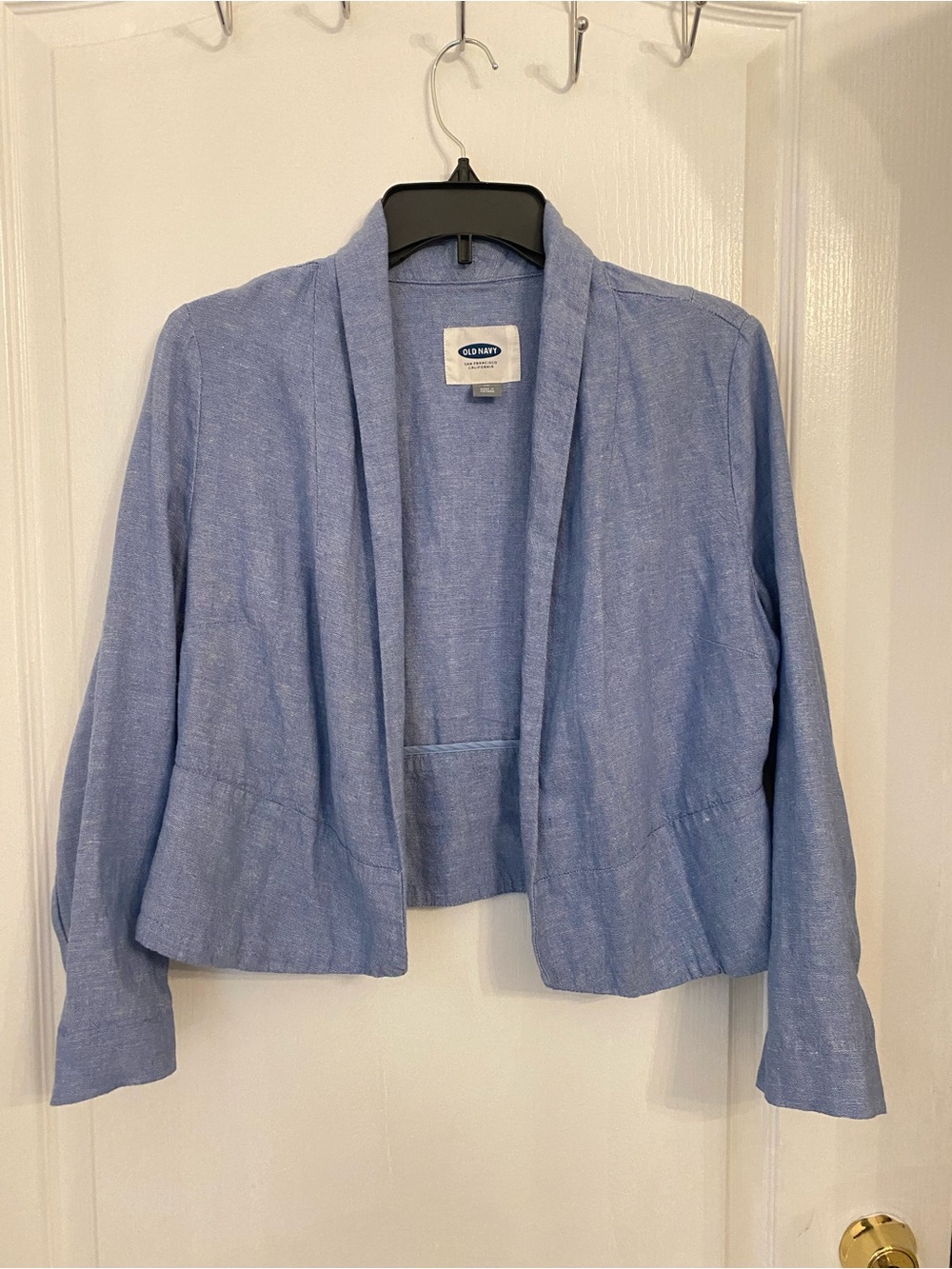 Old Navy Sky Blue Open-Front Cropped Blazer